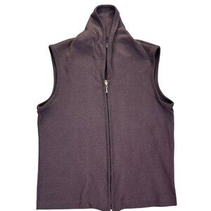 Sag Harbor Dress Womens Petite Acrylic Zip-Up Vest